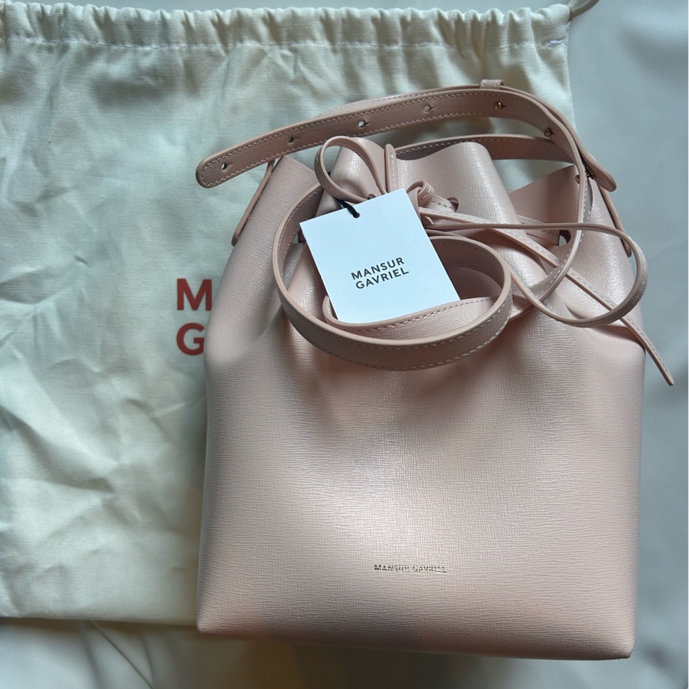Mansur Gavriel Blush Leather Bucket Bag